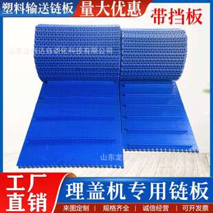 现货pp模组带25.4节距理盖提盖机专用带档条2520型塑料链板输送带