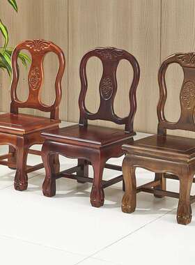 实木小椅子靠背椅小板凳家用婚庆椅简约儿童凳客厅茶几子孙L^