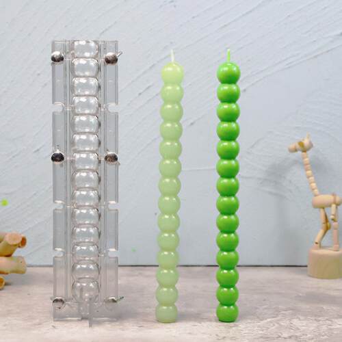 雄威 叠球杆蜡塑料PC两瓣模具 塑料蜡烛模具 手工DIY球形杆蜡烛模