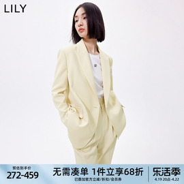 lily女装复古双排扣纯色，通勤风洋气时尚，气质优雅西装外套