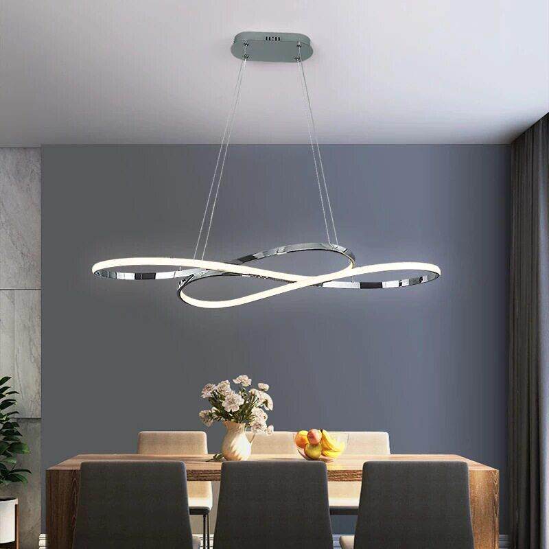 简约现厅LED灯657电镀客厅餐桌卧室公书房间条形事务所餐室吊灯