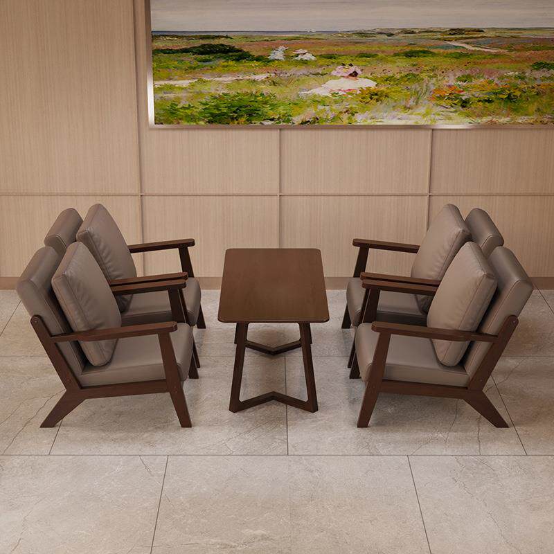 实木餐厅沙发创意家具咖啡馆艺术感简约酒吧舒适优雅成套桌椅组合