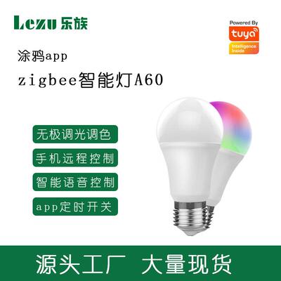 Tuya涂鸦ZigBee智能球泡灯远程控制alexaGoogle语音控制A60七彩灯