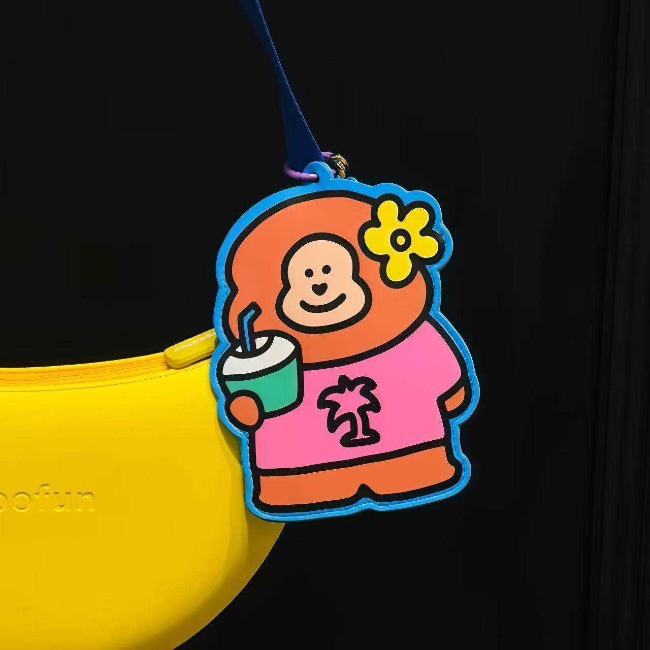 马卡龙小动物卡套钥匙扣小众撞色五一旅行身份证件保护套包包挂件