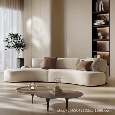 半圆组合客厅异形意式极简别墅大师设计多人位公共区域布艺大沙发