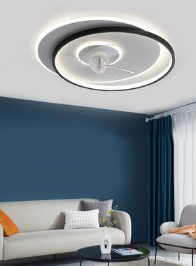 带新款风扇灯现代简约薄吸顶灯led电扇超灯卧室书AIO房厂灯具家现