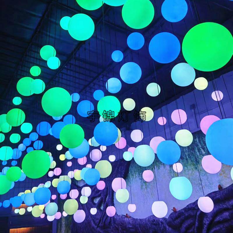 LED户外景观灯发光球光控七彩圆球灯草坪庭院吊灯落地灯