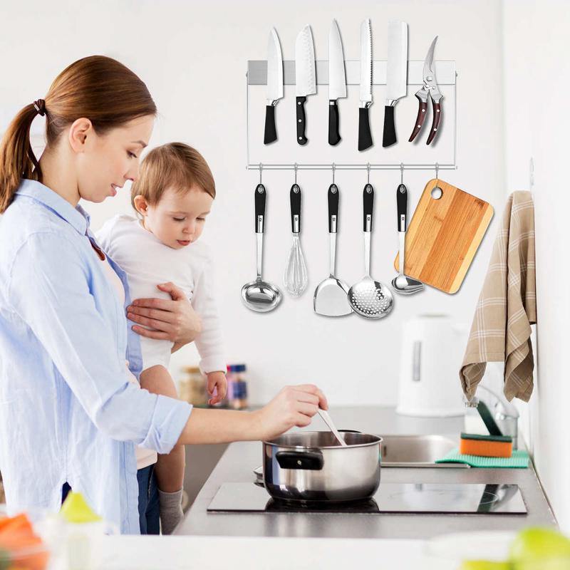 和科304不锈钢磁性刀架厨房磁铁刀架壁挂式 不锈钢磁性刀架