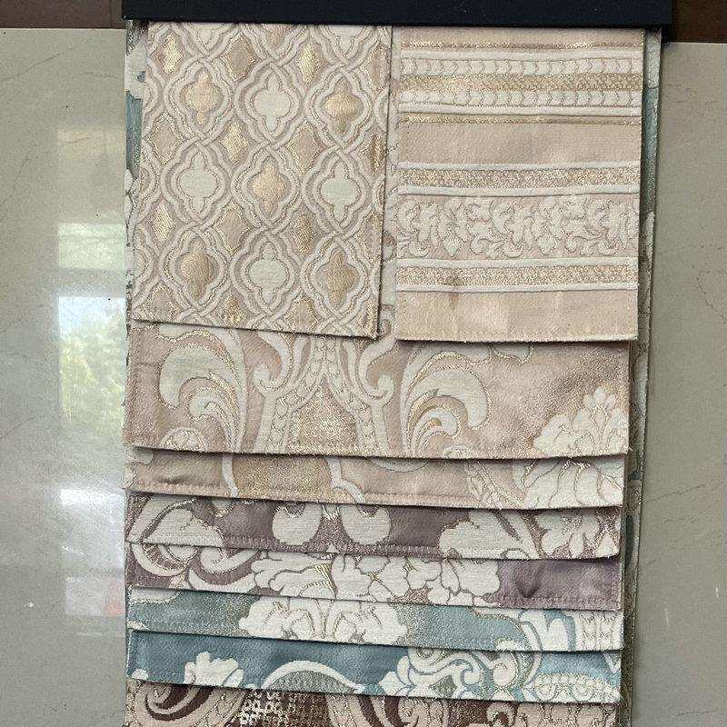 高档精品提花美式沙发布窗帘布抱枕布装饰布涤纶面料展示用具