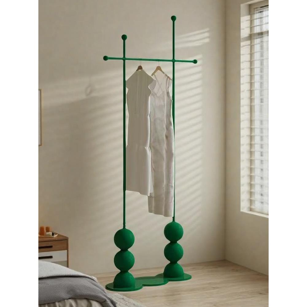 北欧不锈钢落地挂包双杆衣帽架卧室家用收纳轻奢包豪斯中古挂衣架