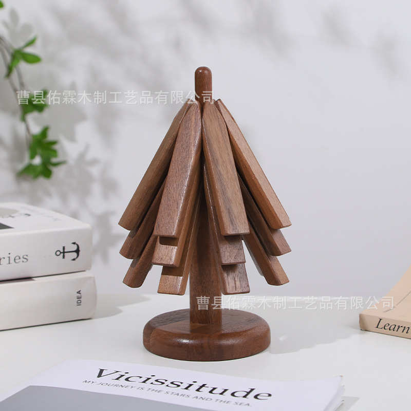 一棵树黑胡桃隔热垫批发厂家直销餐垫杯垫木质防烫耐热垫餐桌摆件