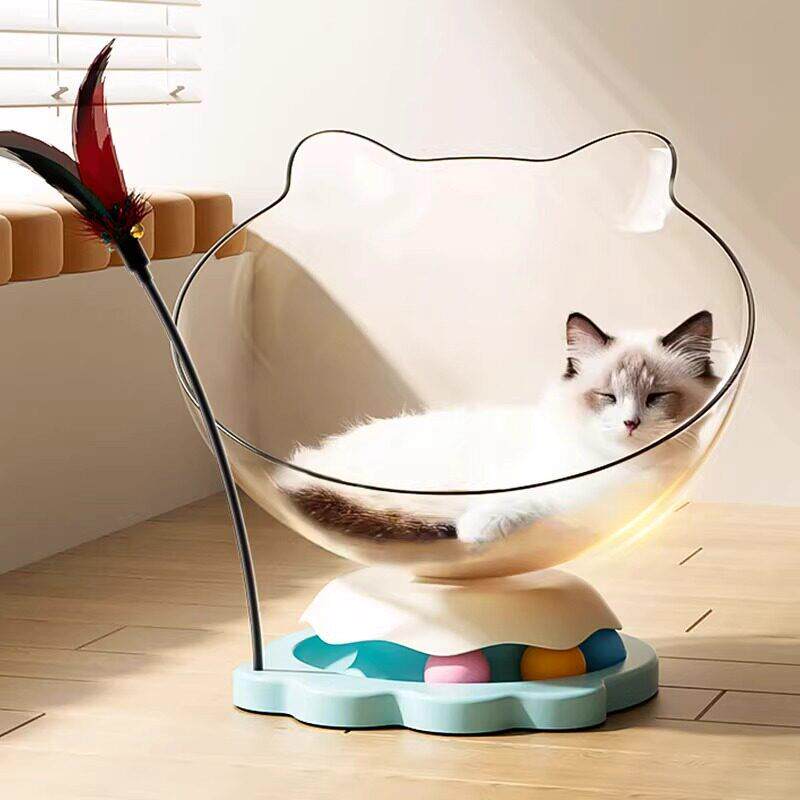 太空舱猫窝夏季半封闭转盘玩具吸盘猫窝全年通用宠物猫吊床夏季
