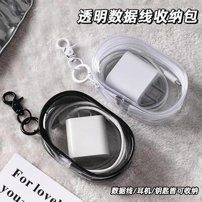 Transparent cable organizer and charger storage, portable ca