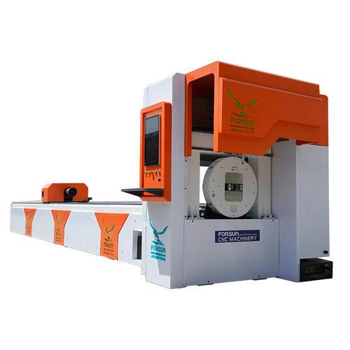 鸿济数控旋转卡盘圆方异型管材切割机重型卡盘高速度激光切管机