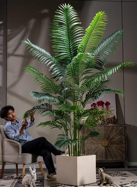 高级彷真绿色植物大型散尾葵假树彷生绿色植物凤尾竹室内造景装饰