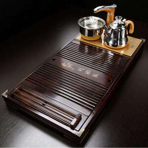 茶盘厂家直销 茶具套装四合一 精品实木柯木茶台年年有余马到功成