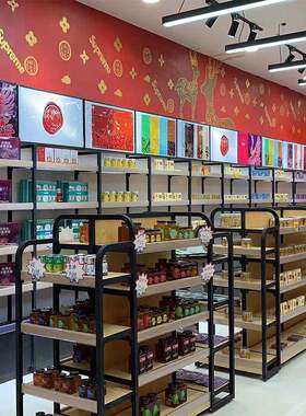 同仁堂药店货架保健品养生馆展示货架日常产品药膏可调节陈列架