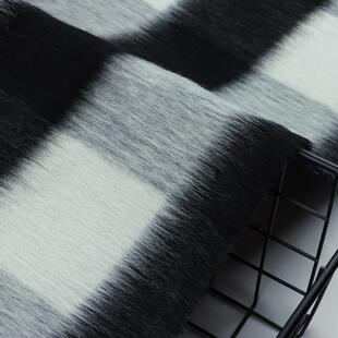 70羊毛长毛阿巴卡面料388面长顺毛外套大衣呢单尔混纺羊毛粗纺面