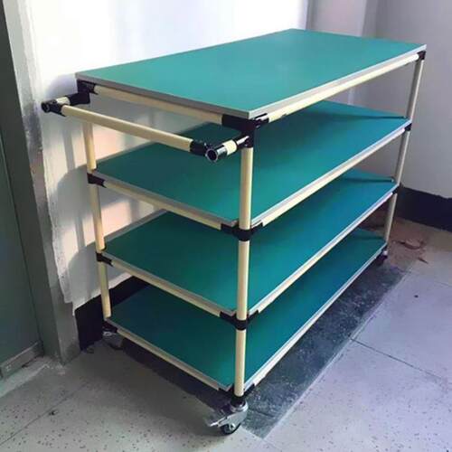 老化架货架线棒防静电工作台手推车复合管架精益管周转车双边