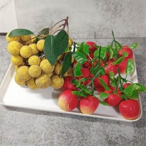 仿真荔枝模型仿真龙眼模型桂圆模型圣女果水果串模型客厅摆件道具