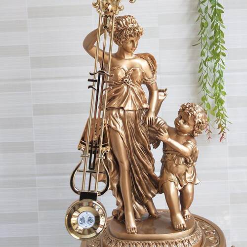 欧式客厅摆钟、亲子情缘、深钟装饰、古典工艺立钟、静艺表钟、女