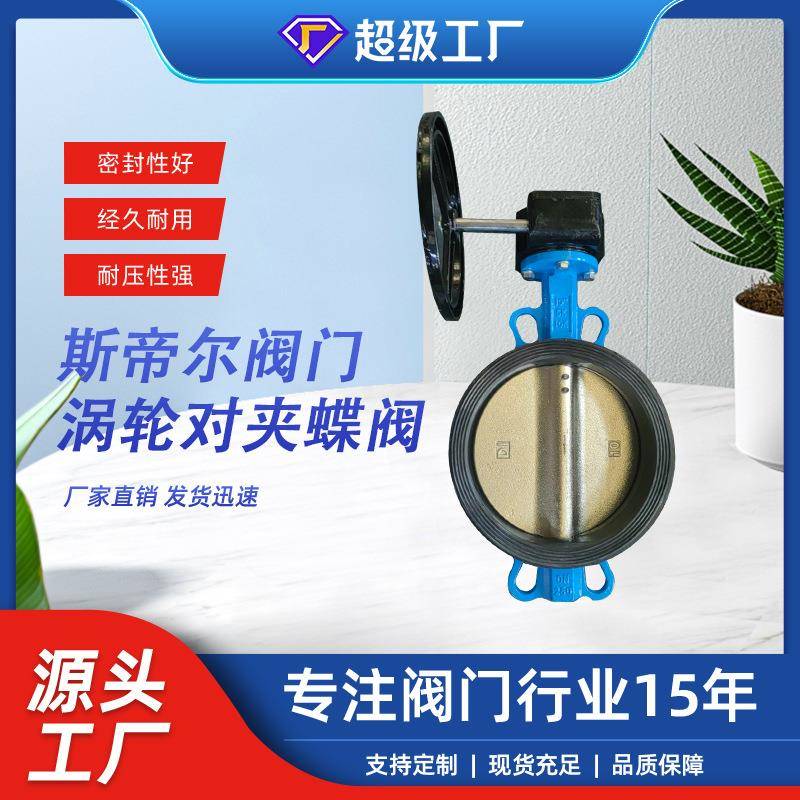 涡轮对夹蝶阀蜗轮中线铸铁蝶阀304板球墨板厂家天津D371J-16Q