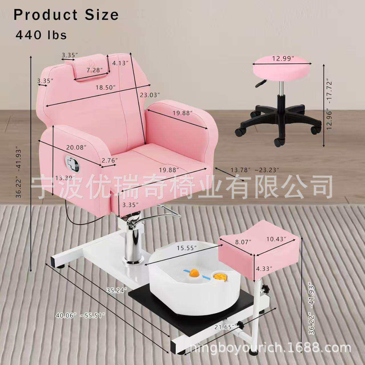 美发椅液压修脚椅旋转足浴椅高级足疗椅可调节按摩椅跨境理发椅