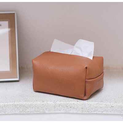 sainkho山叩真皮纸巾盒牛皮餐巾纸收纳袋汽车载家用卫生纸盒高级i