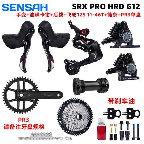 SENSAH顺泰油碟碳纤维SRXPROHRD1X12速变速器套件手变后拨夹器