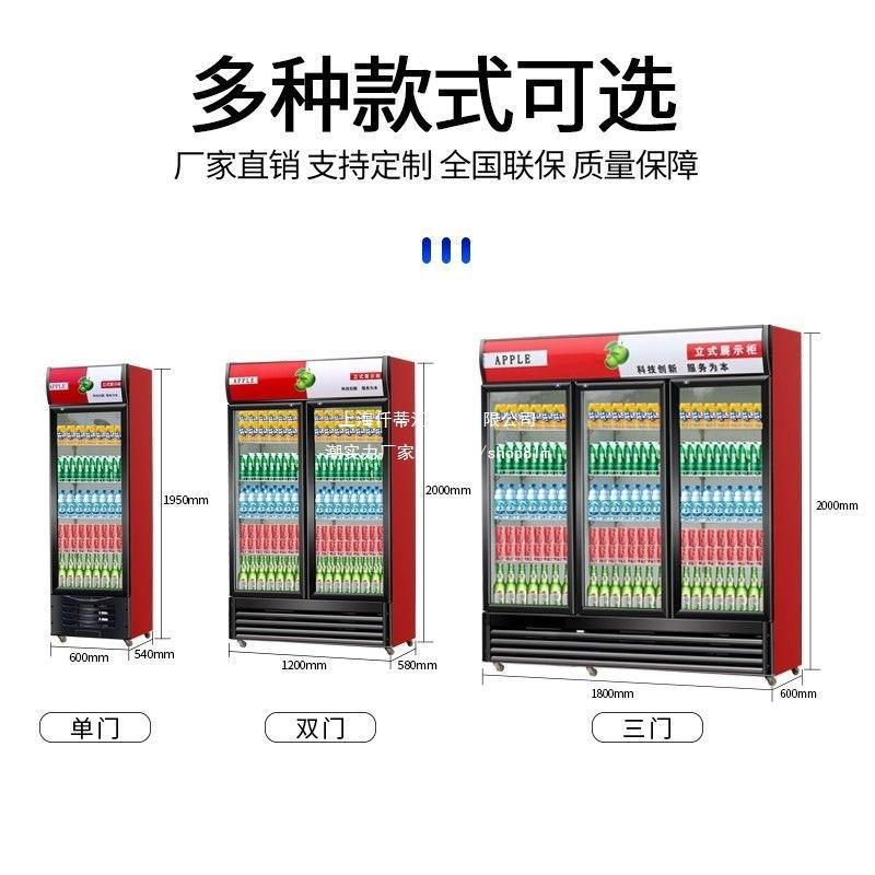 饮料冷饮展示柜冷藏商用啤酒柜保鲜柜超市大容量冰箱双三门冰柜