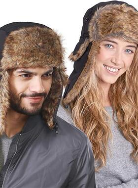 Men Women Snow Winter Trapper Hat with Ear Flaps Aviator Hat