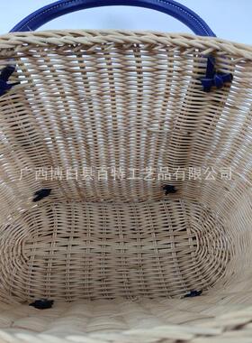 藤编提篮购物篮野餐篮带提手储Z-003物篮文件篮办公手篮室化妆篮