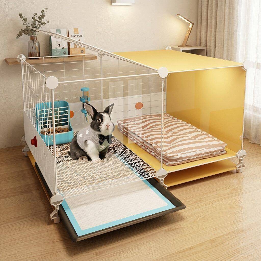 透明兔笼子带厕所家用室内专用观景豪华大号荷兰猪豚鼠宠物兔别墅