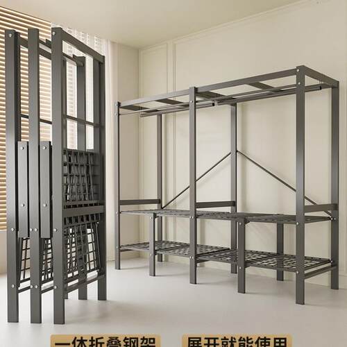 2020折叠衣柜家用卧房室简易布衣结实耐出租柜用衣橱钢架用柜子20
