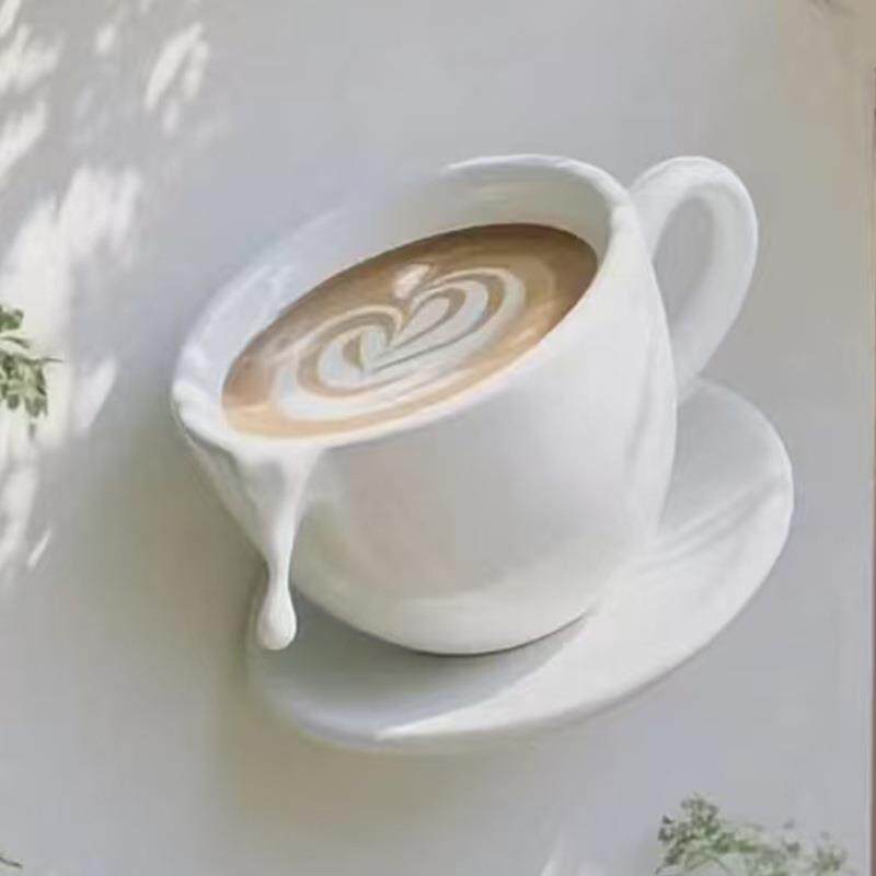 玻璃钢雕塑咖啡杯商场奶茶烘焙店铺门头装饰拍照打卡大型雕塑摆件
