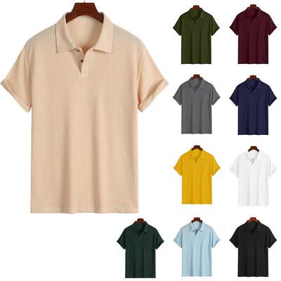 Men’s top 2-pack: collared diamond knit casual loose