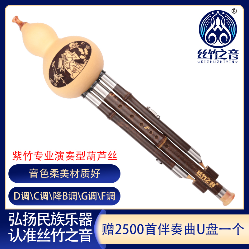 葫芦丝红木梅花扣c调降b调D调G调F调民族风情彩画葫芦丝云南乐器