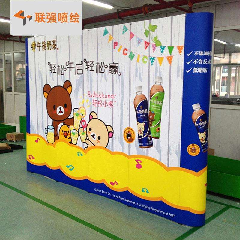 深圳厂家专业制作布拉网展架 弹力热转印画面 多功能背景展示架