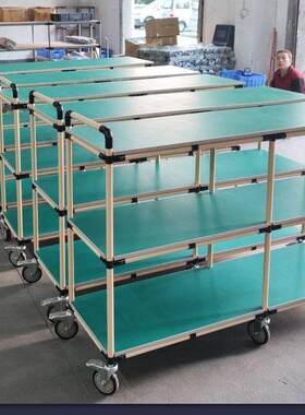 防静电周转车精益管复合管手推车工厂车间物料周转车车间带轮多层