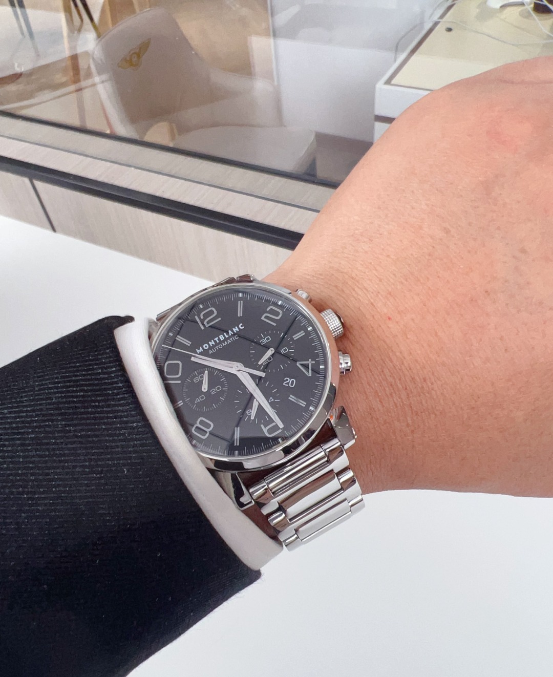 公价4万[9.8新万宝龙时光行者系列手表自动机械计时男款腕表09668