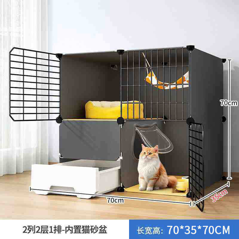 猫猫咪笼砂别墅猫自由空间屋内置猫幼盆一体猫笼子家用猫猫空