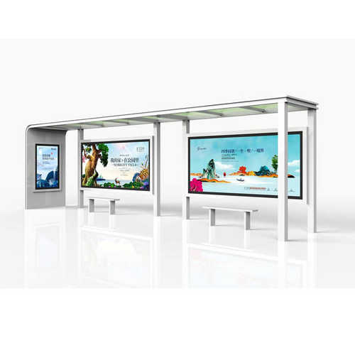 厂家直销不锈钢公交站台现代港湾式智能候车亭电子站牌生产厂家