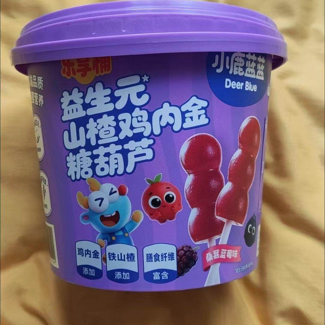 小鹿蓝蓝益生元鸡内金山楂糖葫芦棒棒糖串串果干蜜饯儿童220克