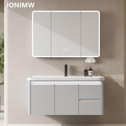 304不锈钢陶瓷一体盆浴室柜现代简约卫生间洗漱台洗手脸盆柜组合