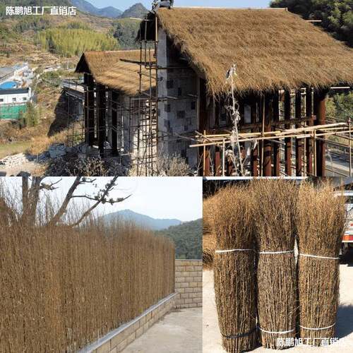 屋顶装饰天然竹丝户外篱笆楠竹枝围墙农家民宿庭院栅栏竹枝条