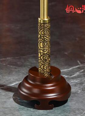 黄铜摆件《金箍棒两用底座》玄关家居装饰齐天大圣悟空金箍棒底座