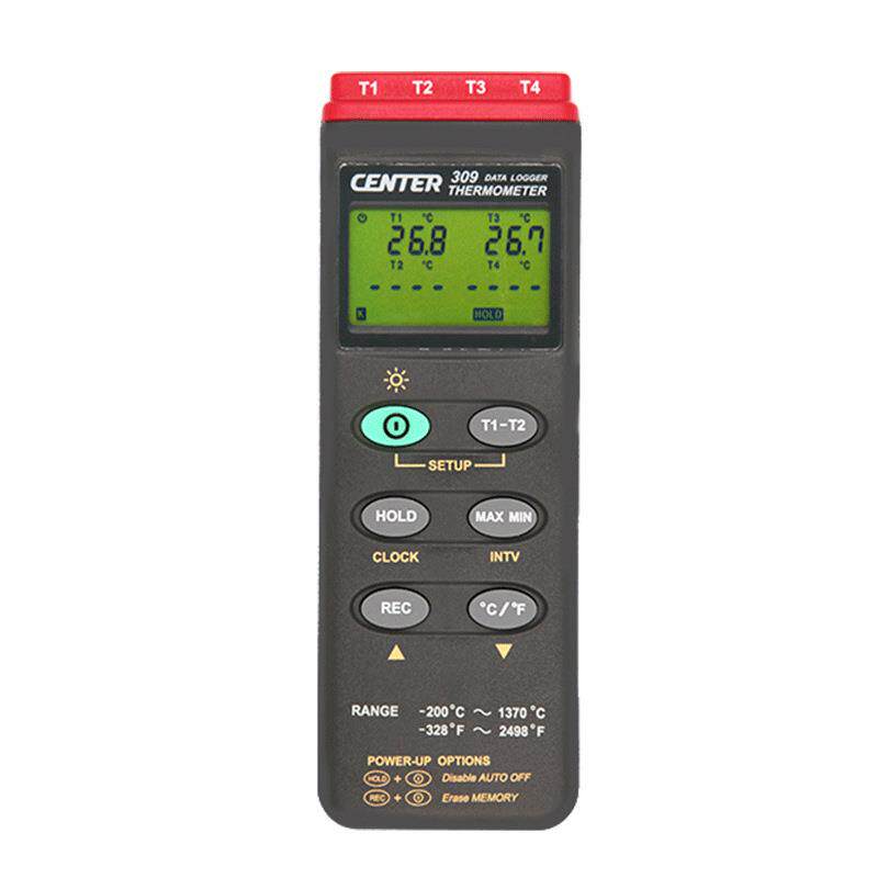 台湾群特CENTER309工业高温温度计接触式测温四通道温度仪测温仪