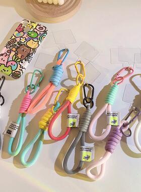 ins简约纯色编织手工绳钥匙扣挂件通用手机壳CCD相机手机挂绳饰品