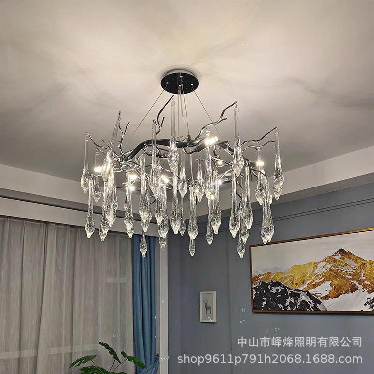 冰柱意大利轻奢水晶灯客厅树枝吊灯餐厅吧台餐桌水晶轻奢风吊灯