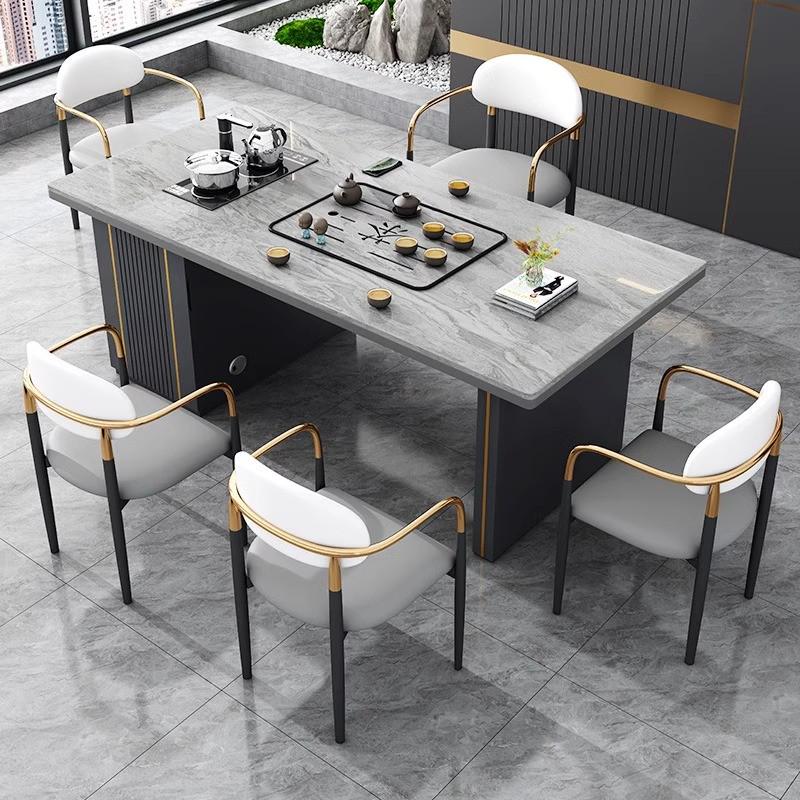 岩板茶桌椅组合现代简约办公茶台小户型客厅家用轻奢茶桌小茶台